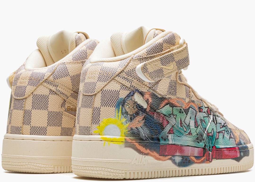 Louis Vuitton x Nike Air Force 1 Mid 'By Virgil Abloh Graffiti' - Image 3