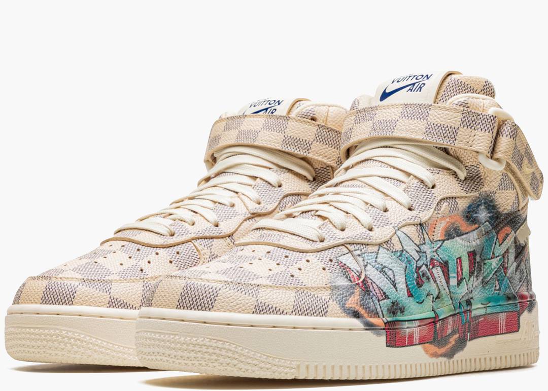 Louis Vuitton x Nike Air Force 1 Mid 'By Virgil Abloh Graffiti' - Image 2