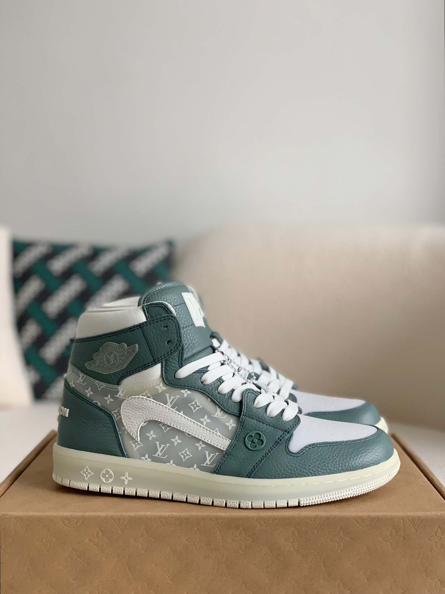 Nike Air Jordan 1 x LV High Custom by The Shoe Surgeon - Image 2