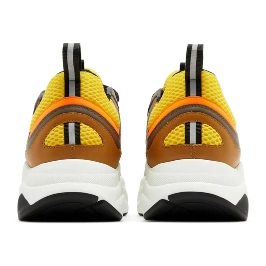 Dior B22 Ebony Camel Yellow Calfskin Trainer - Image 3