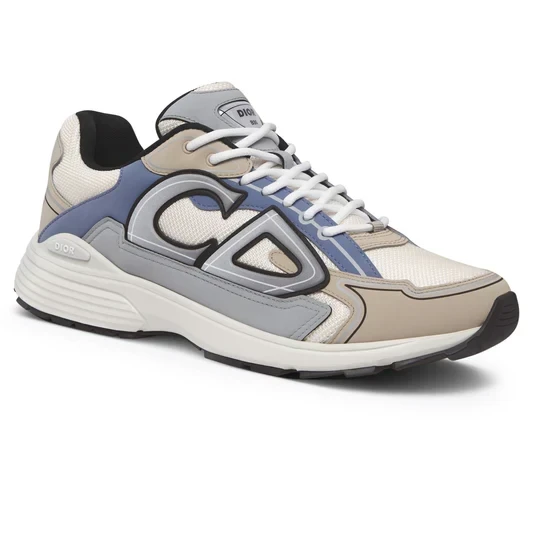 Dior B30 Cream Beige Blue Grey Trainer - Image 2