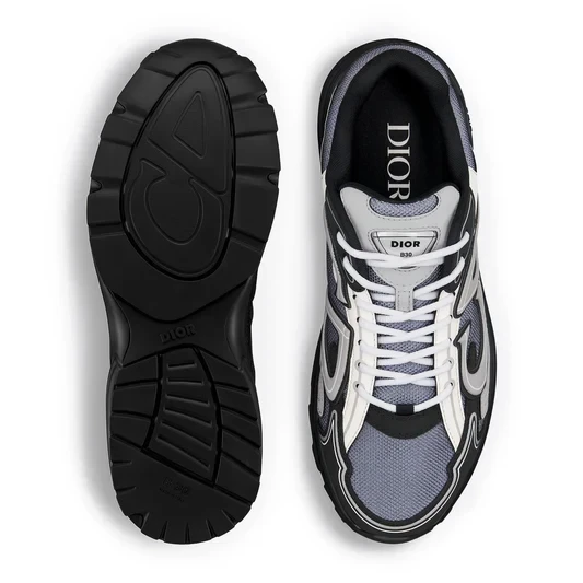 Dior B30 Mesh Blue Grey White Black Trainer - Image 4