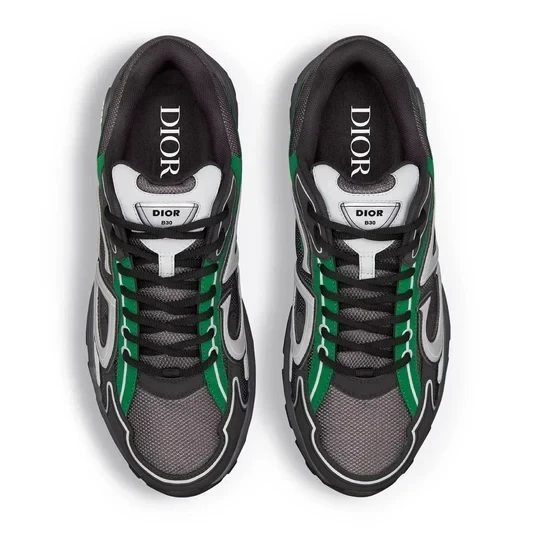 Dior B30 Mesh Deep Grey Green Black Trainer - Image 3