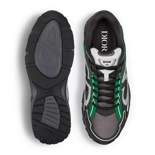 Dior B30 Mesh Deep Grey Green Black Trainer - Image 4