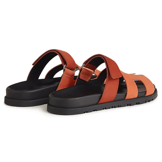Hermès Paris Chypre Calfskin Brown Sandals - Image 2