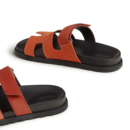 Hermès Paris Chypre Calfskin Brown Sandals - Image 5
