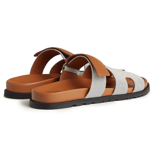 Hermès Paris Chypre Plum Natural Sandals - Image 2