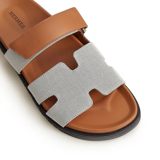 Hermès Paris Chypre Plum Natural Sandals - Image 5