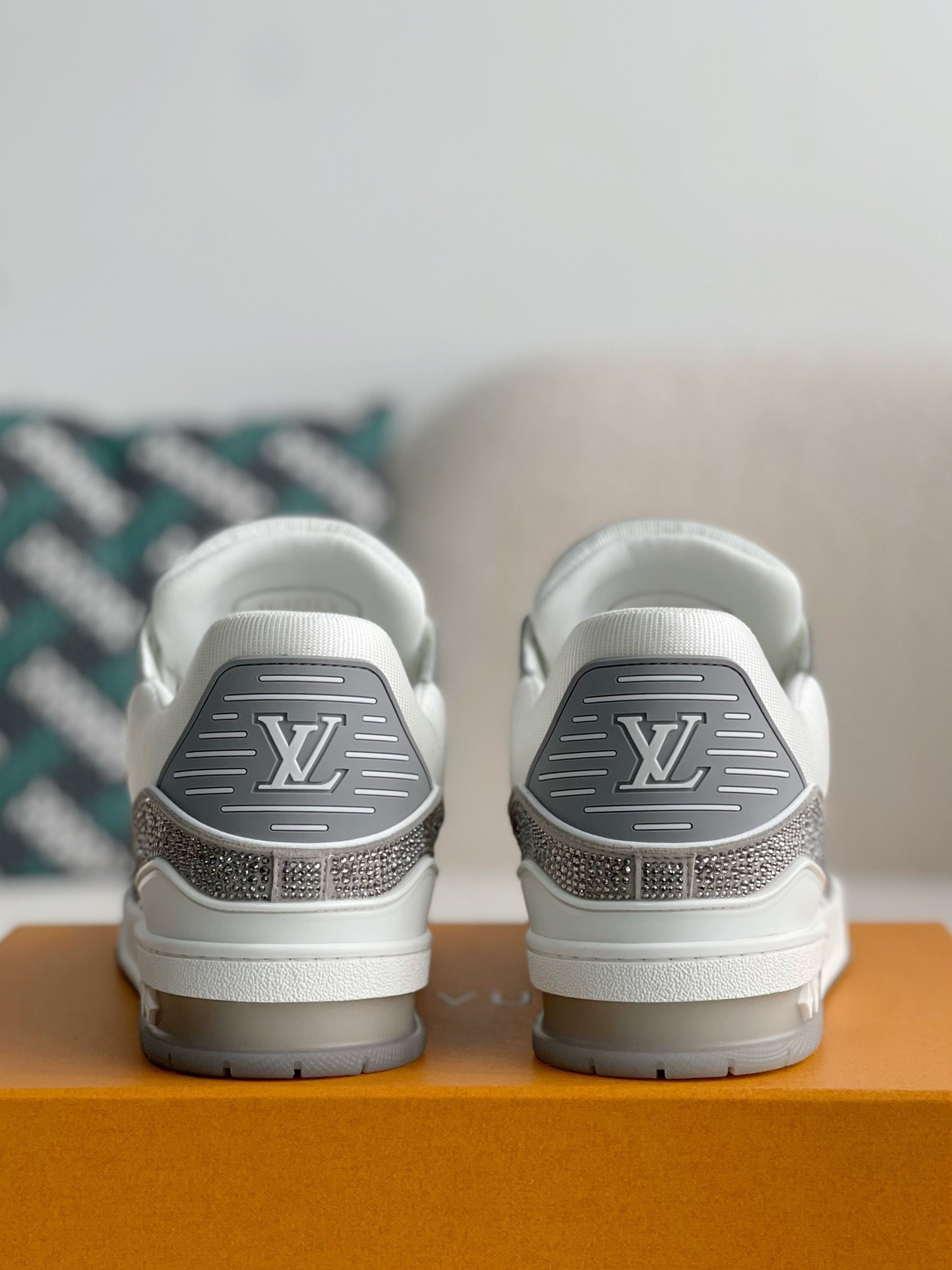 Louis Vuitton LV Trainer Sneaker 'Denim Monogram Grey Diamond' - Image 8