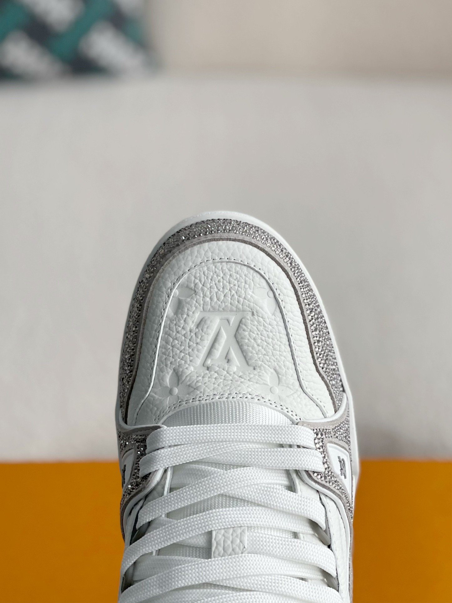Louis Vuitton LV Trainer Sneaker 'Denim Monogram Grey Diamond' - Image 7