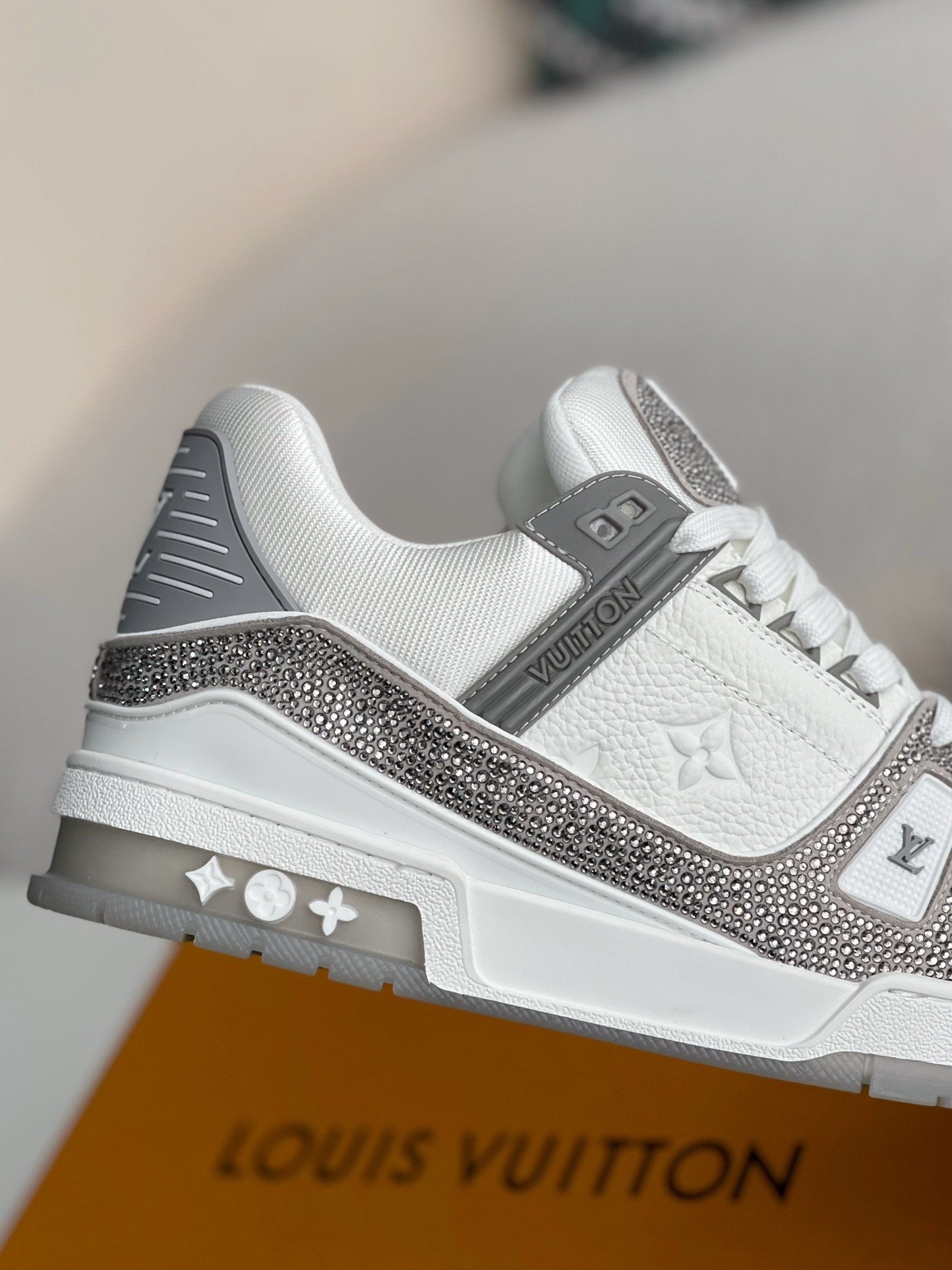 Louis Vuitton LV Trainer Sneaker 'Denim Monogram Grey Diamond' - Image 6