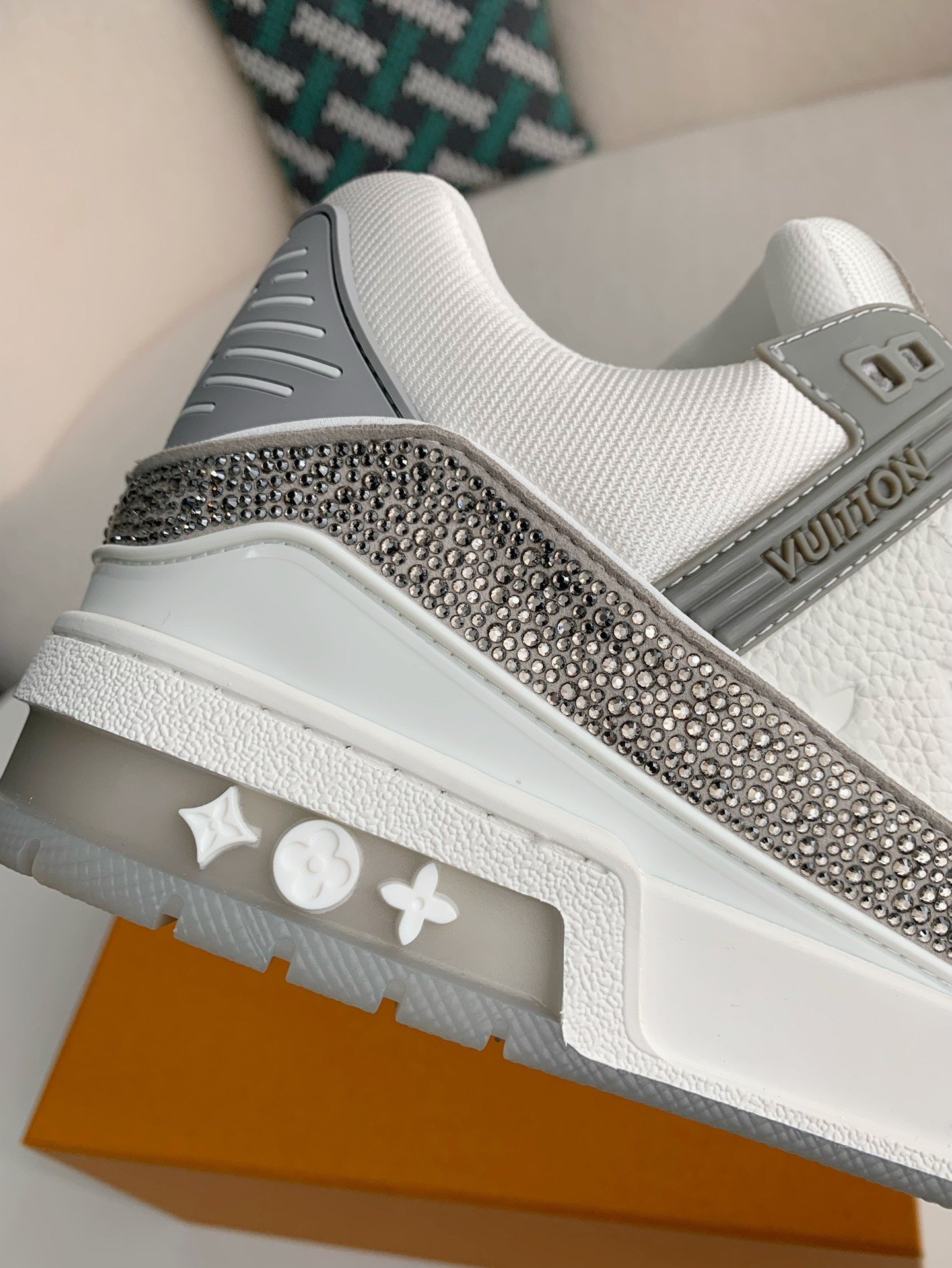 Louis Vuitton LV Trainer Sneaker 'Denim Monogram Grey Diamond' - Image 9