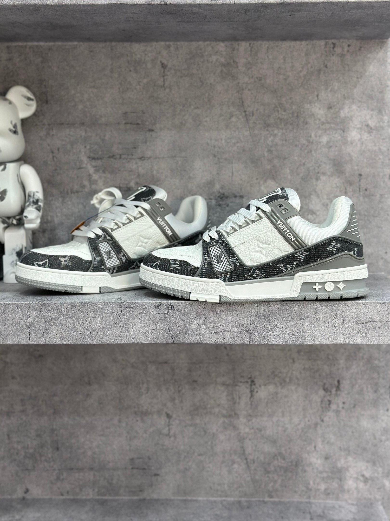 Louis Vuitton LV Trainer Sneaker 'Denim Monogram Grey' - Image 6