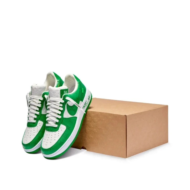 Louis Vuitton x Nike Air Force 1 Low 'By Virgil Abloh White/Green' - Image 9
