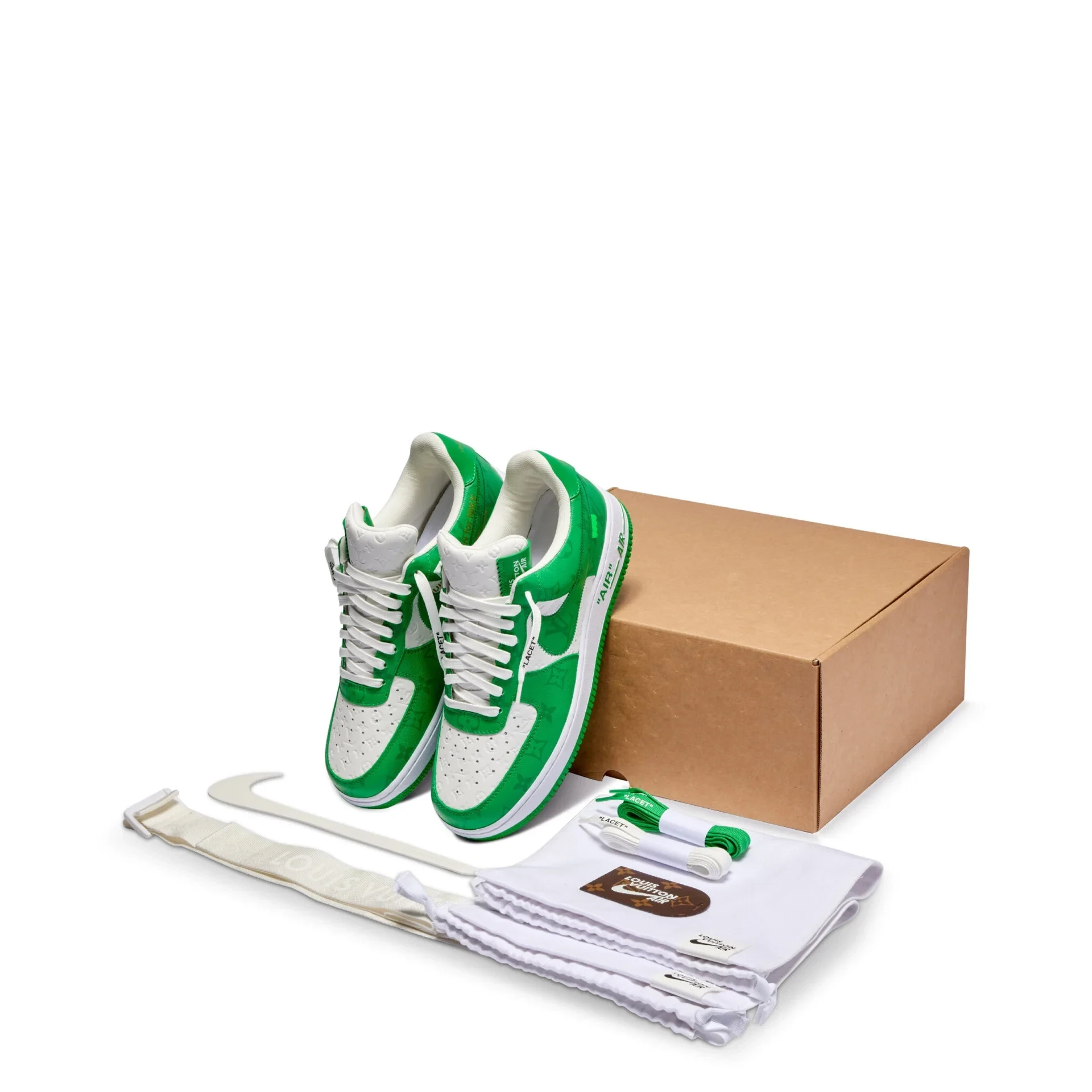 Louis Vuitton x Nike Air Force 1 Low 'By Virgil Abloh White/Green' - Image 2