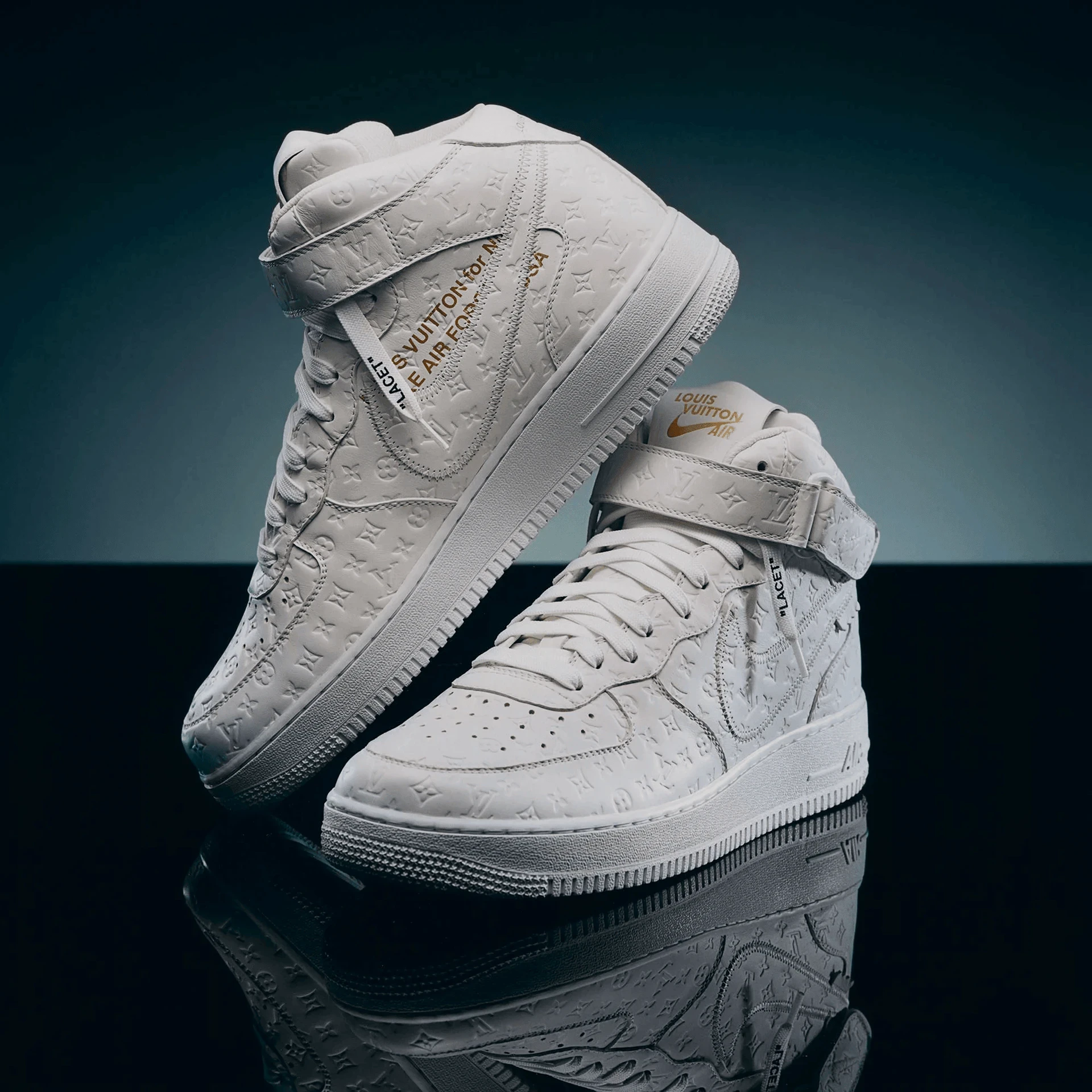 Louis Vuitton x Nike Air Force 1 Mid 'White' - Image 2