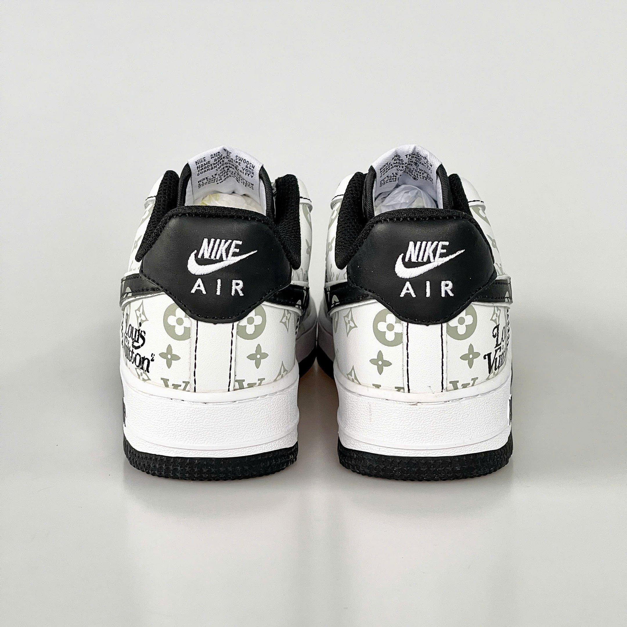 Louis Vuitton x Nike Air Force 1 Monogram Black Edition (Custom) - Image 9
