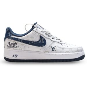 Louis Vuitton x Nike Air Force 1 White Navy Monogram ( Custom)