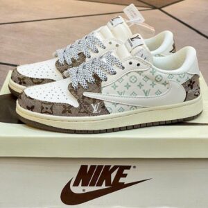 Louis Vuitton x Nike Air Jordan 1 Low Mocha Monogram Edition (Custom)