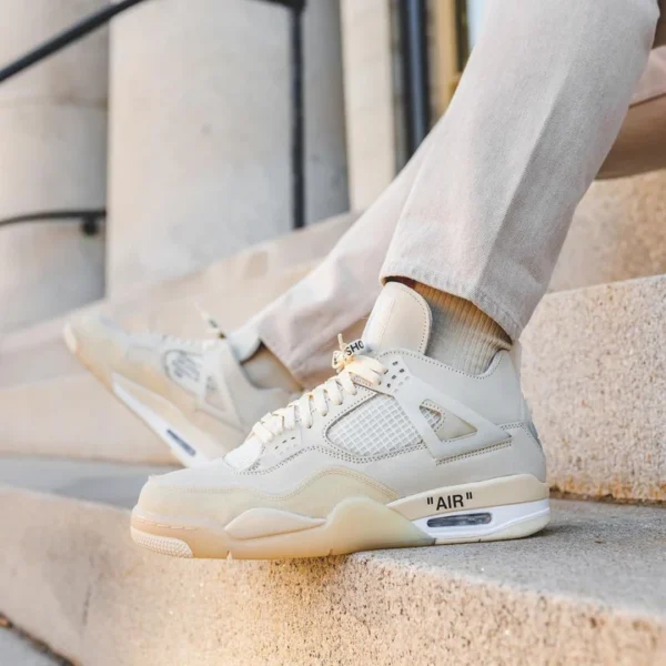 Nike Air Off-White x Wmns Jordan 4 Retro SP 'Sail' - Image 6