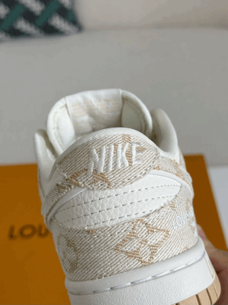 Nike Air Jordan 1 x LV Beige Monogram Edition (Dunk Low Custom) - Image 8