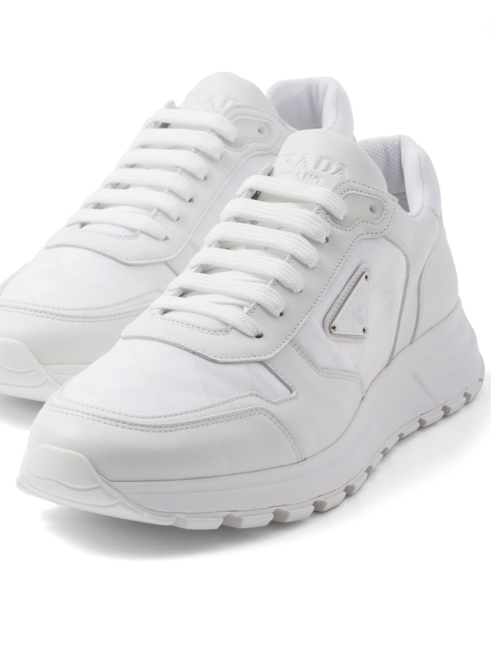 Prada Diamond-Quilted Leather Sneakers - Image 5