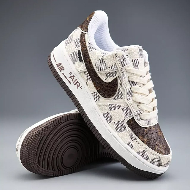 Louis Vuitton x Nike Air Force 1 x Off-White 'Damier Heat Check' (Custom) - Image 2