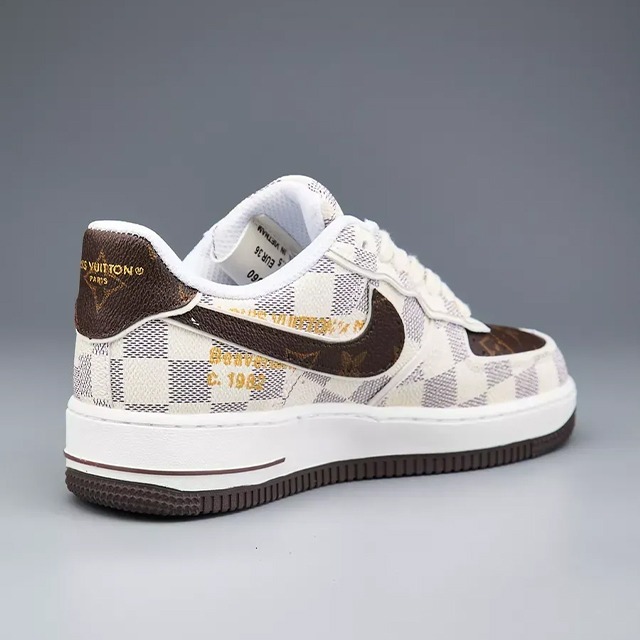Louis Vuitton x Nike Air Force 1 x Off-White 'Damier Heat Check' (Custom) - Image 3