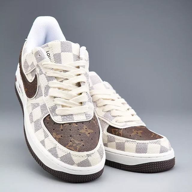 Louis Vuitton x Nike Air Force 1 x Off-White 'Damier Heat Check' (Custom) - Image 5
